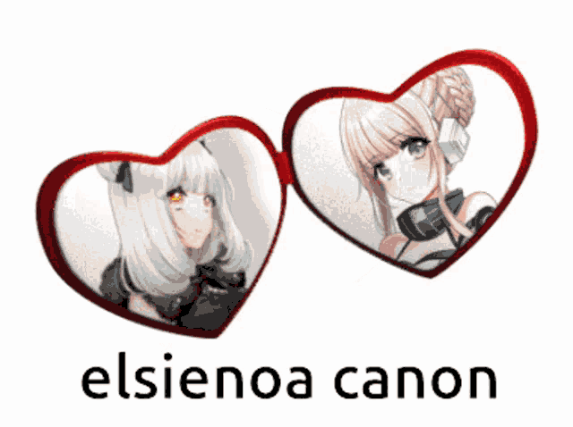 elsienoa canon is written on a white background with two hearts