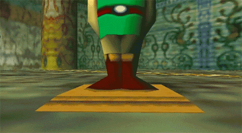 a video game character with a green shirt and a yellow hair