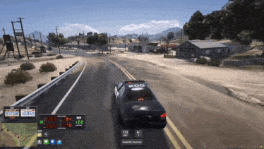 a police car is driving down a road with the number 200 on the top