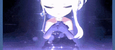 a girl in a dress and gloves is praying