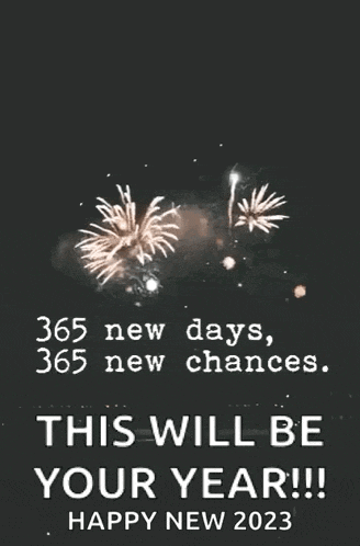 a poster that says 365 new days 365 new chances and this will be your year