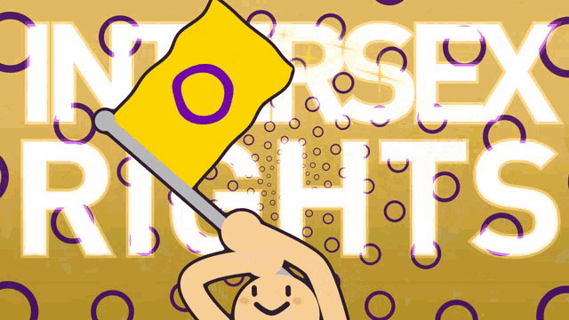a cartoon drawing of a person holding a flag with the words " no sex rights " behind them