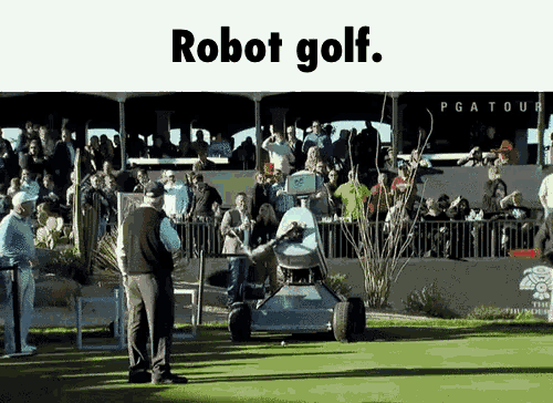 Robot Gold Swing GIF - Robot Gold Swing Hole In One GIFs