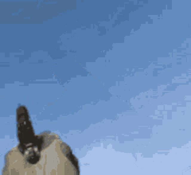 a blurry image of a person holding a gun