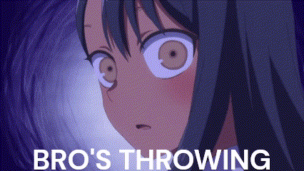 a close up of a girl 's face with the words bro 's throwing written below it .