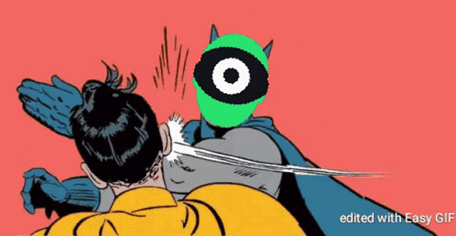 a cartoon of batman and robin with the words edited with easy gif below