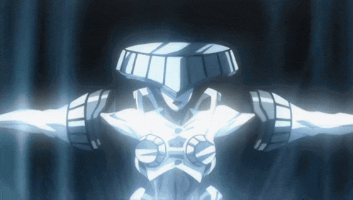 a cartoon drawing of a robot with a circle on its head