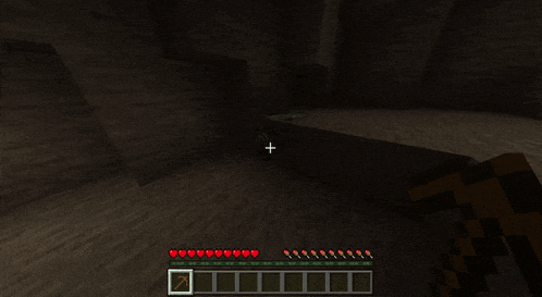 a screenshot of a minecraft game with a cross in the middle of the screen