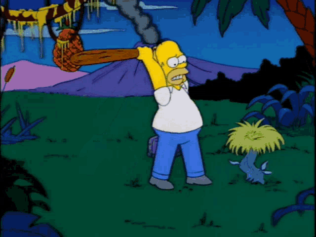 Homer Simpson Touch Homer Simpson Dinosaur GIF - Homer Simpson Touch Homer Simpson Dinosaur Homer Simpson Gnat GIFs
