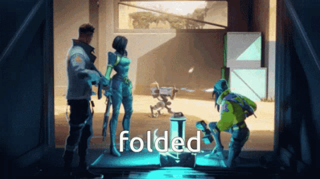 a video game scene with the word folded in the corner