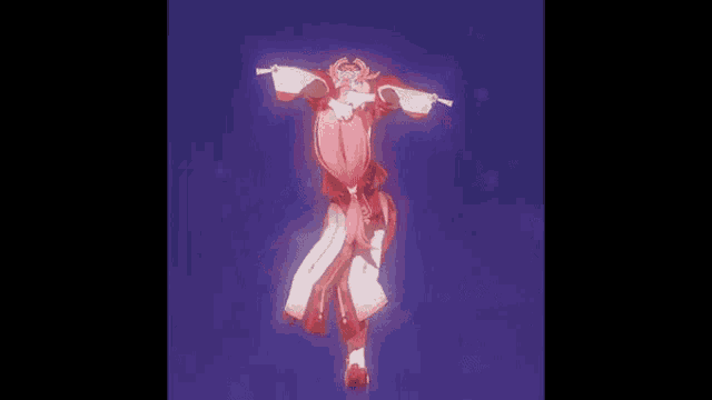 a person in a red and white dress is flying through the air .