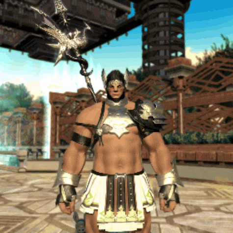 a man without a shirt is wearing armor and a helmet