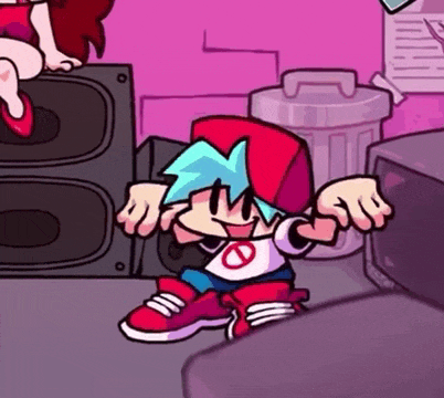 a cartoon character is standing in front of a trash can and speakers in a room .