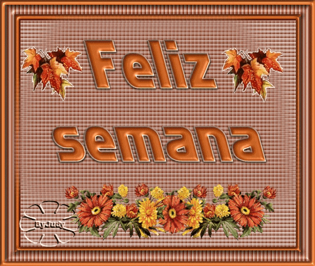 a card that says feliz semana with flowers and leaves on it