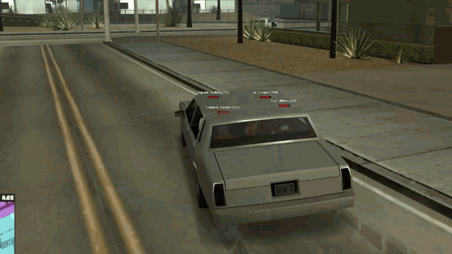 a video game screen shows a car with a license plate that says rtde 18