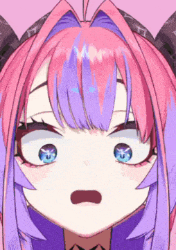 a close up of a cartoon character 's face with a surprised look on her face .