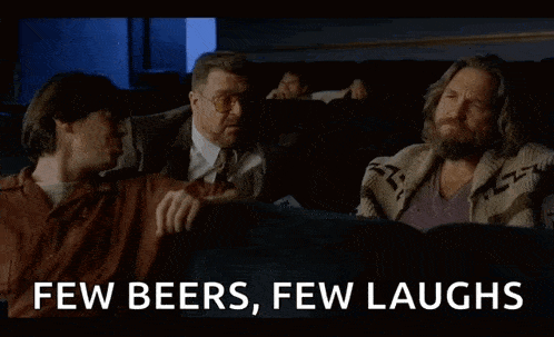 a few beers few laughs advertisement with three men