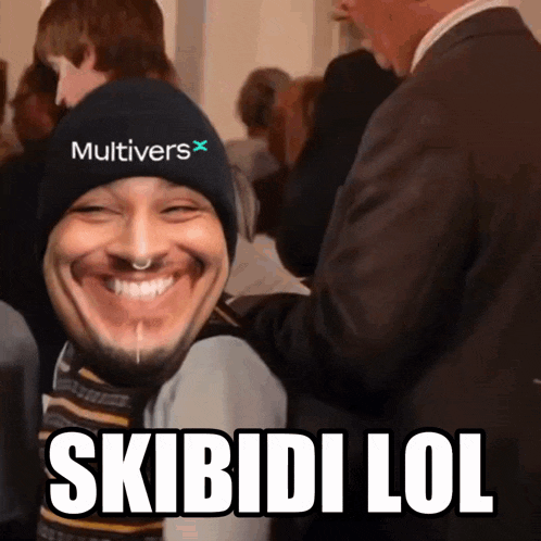 a man with a beanie that says multivers on it