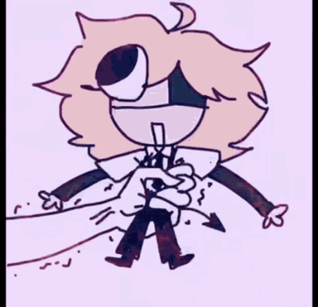 a drawing of a cartoon character with glasses and a bow tie