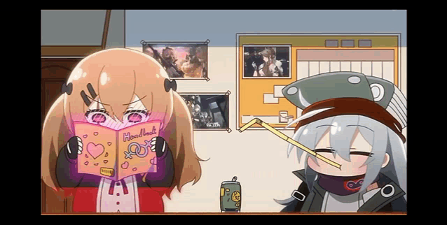 a cartoon girl is reading a book called breastfeed
