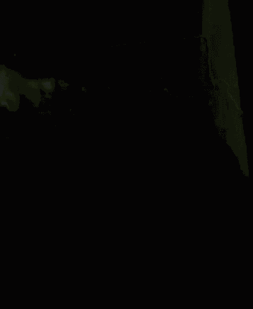 a person 's head is visible in the dark .
