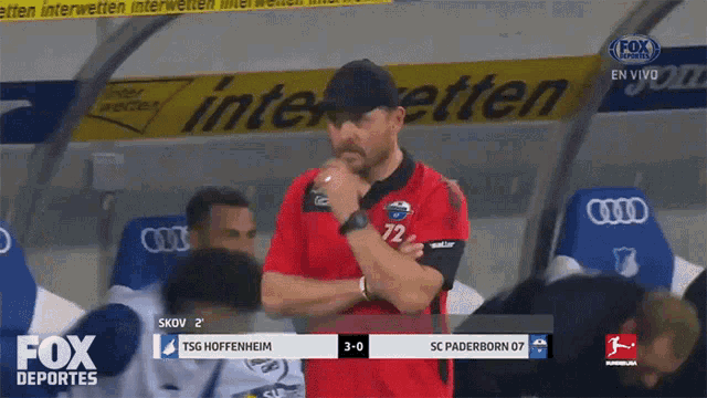 fox deportes shows a soccer match between skov 2 and sc paderborn 07