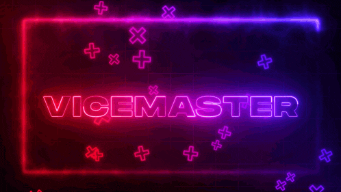 a neon sign that says vicemaster is surrounded by glowing crosses