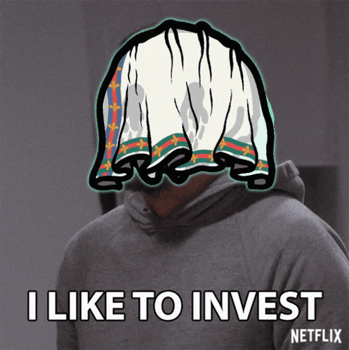 a man in a hoodie says i like to invest