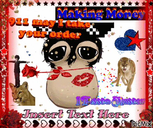 a picture that says making money 911 may i take your order is displayed