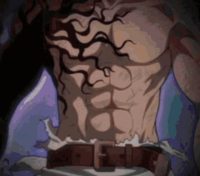 a close up of a man 's chest with a purple background
