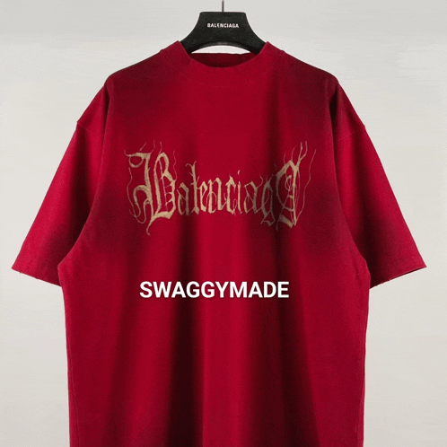a red t-shirt that says swaggymade on it