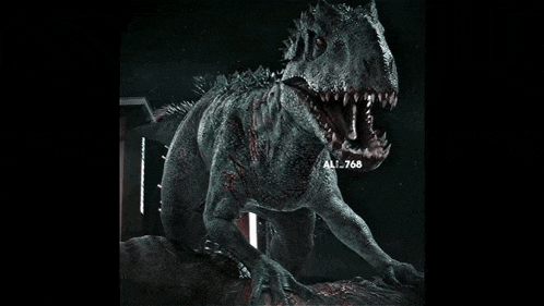 a close up of a dinosaur with its mouth open