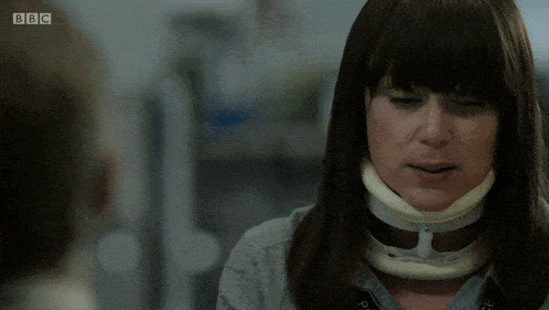 a woman with a neck brace says if there was anything i could do to reverse that decision