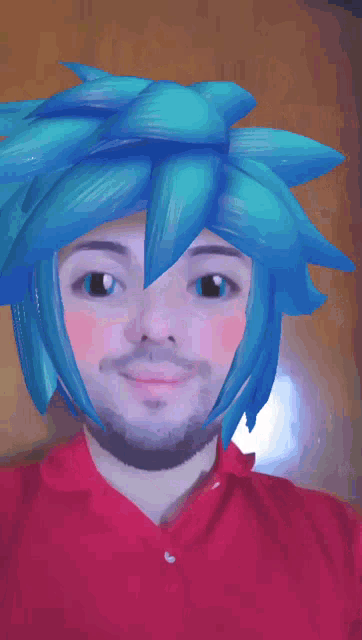 a pixelated image of a man wearing a white wig