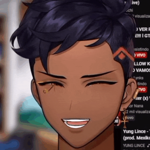 a close up of a person 's face with the word yung lince on the bottom right