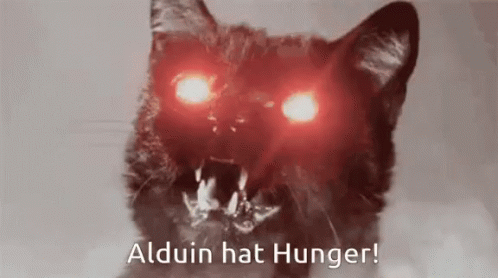 Alduin Hat Hunger Cat GIF - Alduin Hat Hunger Cat Scary GIFs