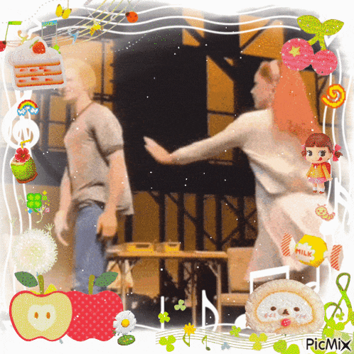 a picture of a man and woman in a frame with the words picmix on the bottom right