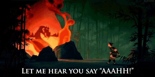 a cartoon character with a surprised look on his face and the words aaahh