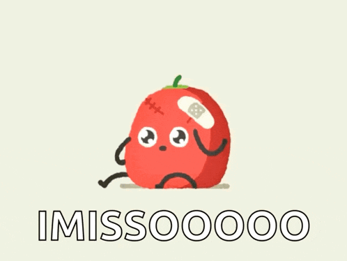 a cartoon of a tomato with a bandage on its head and the word imisoooo on the bottom
