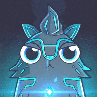 a cartoon drawing of a cat with a diamond on its nose