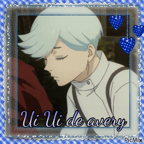 ui ui de avery is written on a picture of a boy