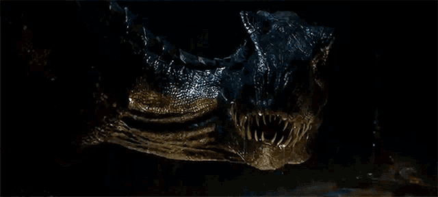 a close up of a dinosaur 's mouth with a lot of teeth