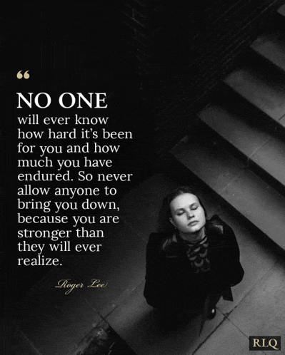 a quote by roger lee is on a black and white photo