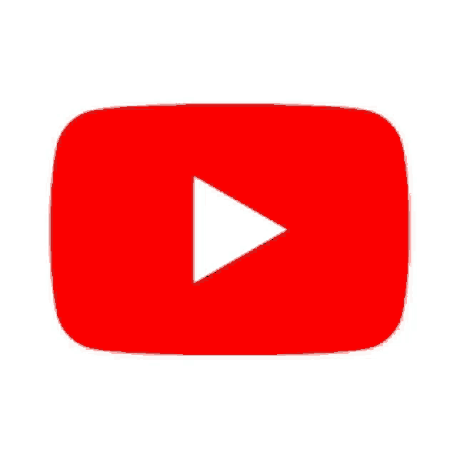 a red youtube icon with a white play button on a white background
