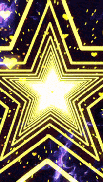 a yellow star with a white center is surrounded by yellow lines on a dark background