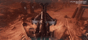 a close up of a machine gun with the word atlas on the bottom