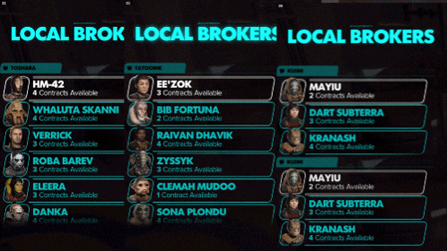 a list of local brokers including mayiu dart subterra and danka