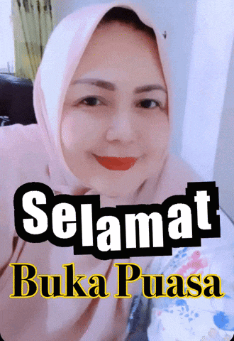 a woman wearing a hijab with the words selamat buka puasa on the bottom