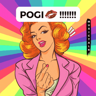 a pop art illustration of a woman giving the middle finger and the words pogi !!!
