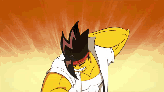 a cartoon character with a red bandana around his neck